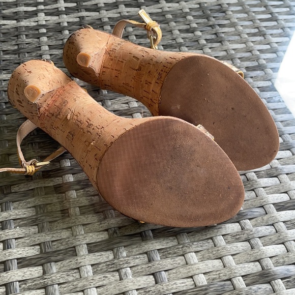 Coach Gold Leather Strapped Heels - Picture 7 of 8